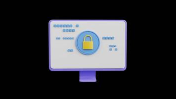 3D Animation of Computer Lock video