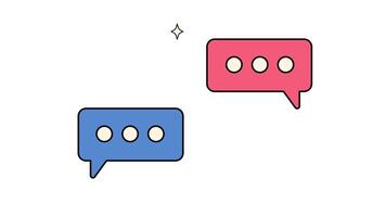 Message bubbles chat footage. message bubbles chat boxes icons. two chat message, dialogue. Social network chatting window. footage 4k video