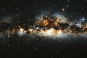 Milky Way galaxy with bright stars and dust clouds. photo