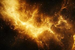 Golden Nebula in Space. photo
