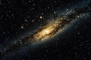 Milky Way galaxy seen from Earth, with bright stars and dust lanes. photo