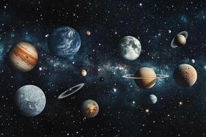 Planets of the solar system in space. photo