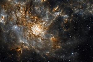A swirling nebula with bright core. photo