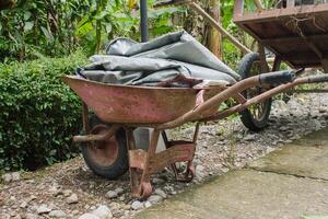 wheelbarrow for transporting building materials photo