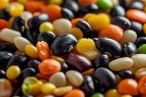A close up of a variety of beans photo