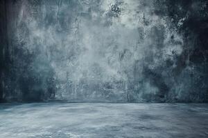 An empty room with a concrete wall and a concrete floor photo