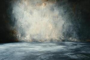 Dark concrete studio background with spotlight. photo