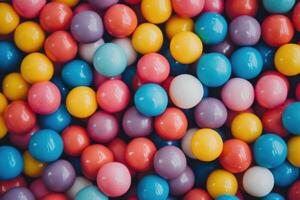 Colorful candy balls in a pile photo