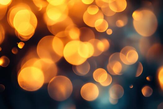 Abstract bokeh background with golden and blue lights. photo