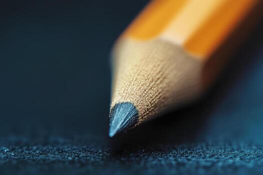 Close-up of a sharpened pencil point. photo