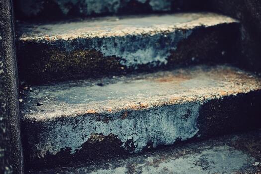 Weathered concrete steps. photo