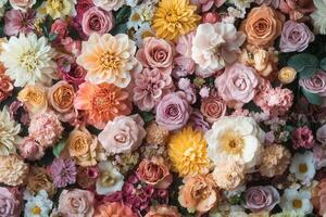 A close-up of a colorful flower arrangement. photo
