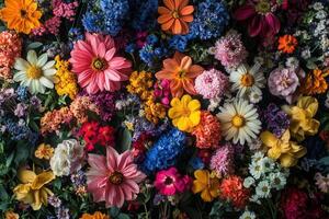 Vibrant colorful floral background. photo