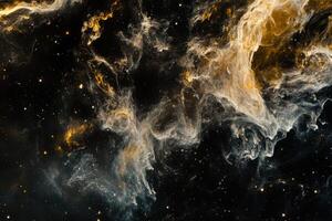 A cosmic nebula of swirling gas and dust, illuminated by stars. photo