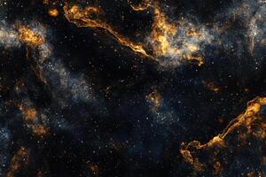 A cosmic nebula with swirling gas and dust, creating a dramatic and colorful display. photo