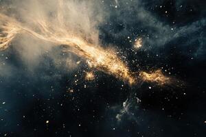 A cosmic nebula with swirling gas and dust, creating a stunning spectacle of color and light. photo