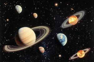 A close-up view of the planets in our solar system. photo
