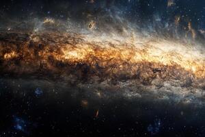 A close-up view of the Milky Way galaxy, a swirling mass of stars and gas. photo
