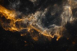 A celestial swirl of glowing gas and dust in deep space. photo