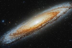 A stunning view of the Andromeda Galaxy, a spiral galaxy that is the closest major galaxy to the Milky Way. photo