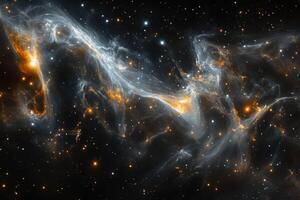 A stunning nebula with a vibrant, swirling pattern of gas and dust illuminated by distant stars. photo