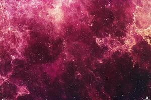 A vibrant nebula with swirling pink and orange hues and scattered stars. photo