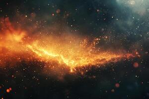 Abstract cosmic background with fiery nebula and stars. photo
