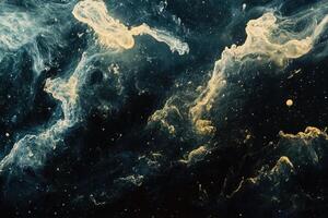 Abstract cosmic nebula with swirling clouds of gas and dust. photo