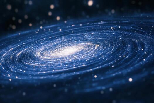 A swirling spiral galaxy in space. photo