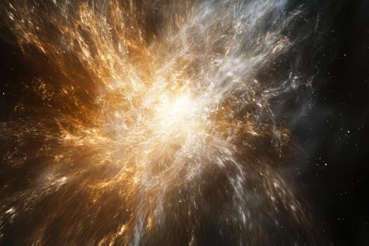 A swirling, vibrant nebula with a bright, central core. photo