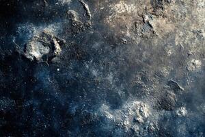 Abstract cosmic textured background with dark blue, gray, and white colors. photo