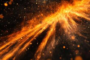 Abstract fiery background with glowing particles. photo