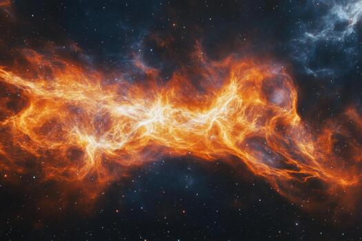 Abstract fiery nebula in space. photo