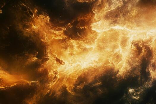 resumen ardiente nebulosa con arremolinándose nubes de gas y polvo en espacio. foto