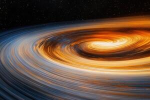A swirling galaxy with a bright core, set against a backdrop of stars. photo