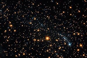 A vast expanse of stars twinkling in the night sky, with a bright star in the center. photo