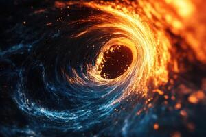 A swirling vortex of fire and water, creating a mesmerizing abstract image. photo