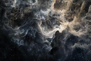 Abstract nebula with swirling clouds and stars. photo