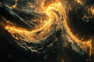 Abstract fiery swirl with dark background. photo