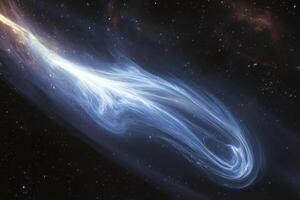 Abstract swirl of light in a starry sky. photo