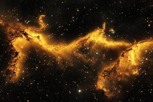 A swirling nebula of gas and dust in the cosmos, illuminated by the light of distant stars. photo