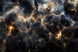 Abstract cosmic nebula with glowing gas and stars. photo