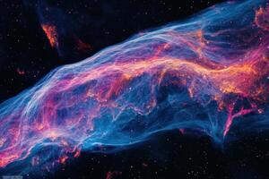 Abstract cosmic nebula with swirling colors and stars. photo