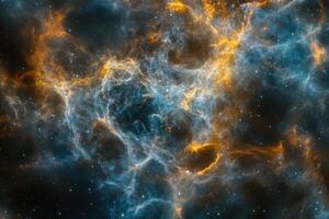 Abstract cosmic nebula with swirling gas and dust. photo