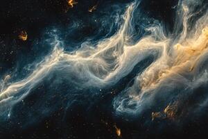 Abstract cosmic nebula with swirling gas and stars. photo