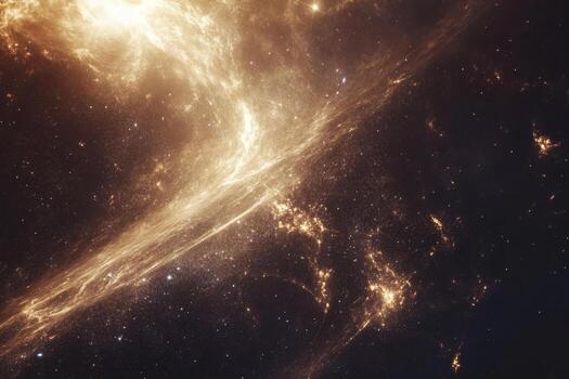 Abstract cosmic nebula with swirling gas clouds and stars. photo