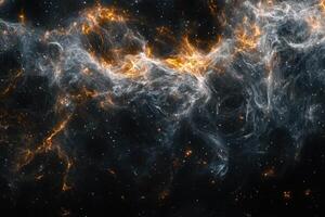 Abstract space background with swirling clouds of gas and stars. photo