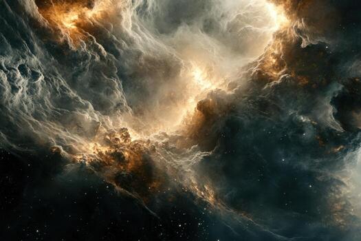 Abstract swirling clouds of gas and dust in space. photo