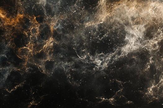Abstract swirling cosmic clouds with glowing orange and white wisps against a dark background. photo