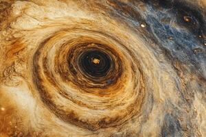 Close-up of Jupiter's Great Red Spot, a massive storm swirling in the planet's atmosphere. photo